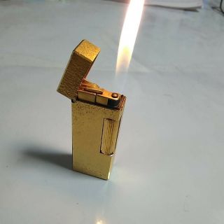 Dunhill Gold Roller Gas Lighter No Scratches,  Overhauled And No Gas Leaks