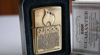 Zippo 1997 BARRETT SMYTHE GUARANTEE SURPRISE SOLID BRASS VINTAGE RARE 2