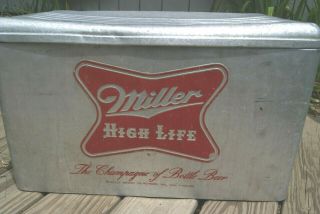 RARE Vintage Cronstroms Miller High Life Beer Picnic Cooler 2