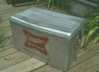 RARE Vintage Cronstroms Miller High Life Beer Picnic Cooler 3