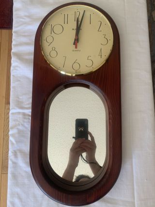 Bulova “reflections” Oak Wood Wall Clock