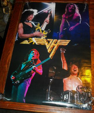 Vintage 1980 Van Halen Poster Vh Eddie Alex David Lee Roth Michael Anthony Rare