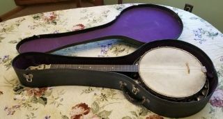 Vintage Regal " Admiration " J 4 - String Tenor Resonator Banjo W Case