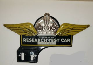 Standard Oil Research Test Car Vintage Antique License Plate Topper