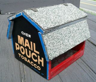 Vintage Mail Pouch Tobacco Barn Bird Feeder Signed By Harley Warrwick 1988