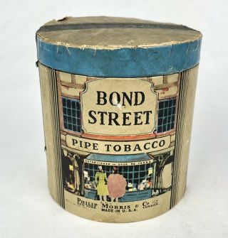 1943 Ww2 Bond Street Pipe Tobacco Coardboard Container Box 1926 Tax Stamp Strip