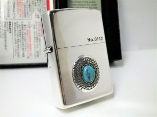 Indian Turquoise Concho Zippo 2018 Unfired No.  0112 Rare 330305b01