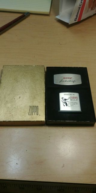 Vintage Zippo Pocket Knife & Ruler Salesman Sample ?? Box