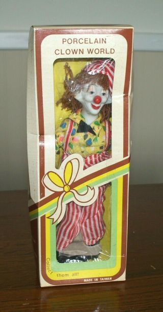 Vintage Collectible Porcelain Clown World Doll Gray Drug Stores Cleveland