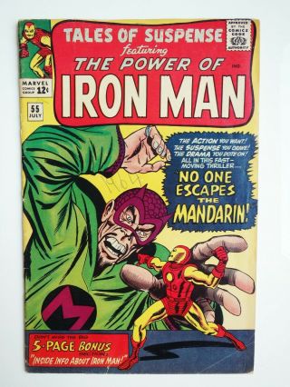 Marvel Comics Tales Of Suspense 55 Iron Man Mandarin Very Good Stan Lee