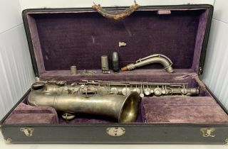 Vintage Conn Wonder Chu Berry Silver C Melody Saxophone M155887 W/ Case