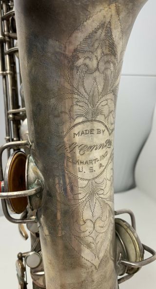 Vintage Conn Wonder Chu Berry Silver C Melody Saxophone M155887 w/ Case 4