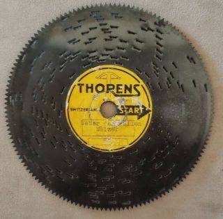 Vintage Thorens Music Disc 4.  5  Ueber " Den Wollen Walzer Switzerland