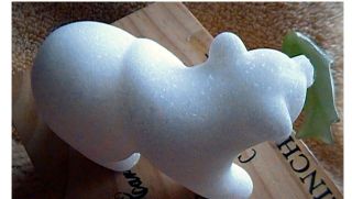 White Marble Polar Bear Figurine Hand Carved (cassiar Jade Fish 2 " L