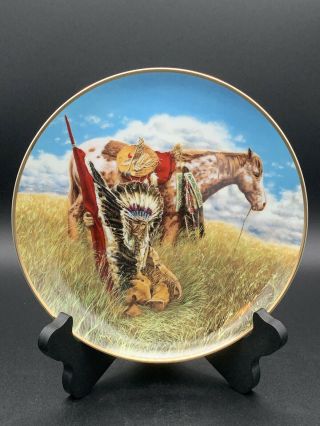 Paul Calle & Franklin American Indian Heritage Plate Warrior Of The Plains