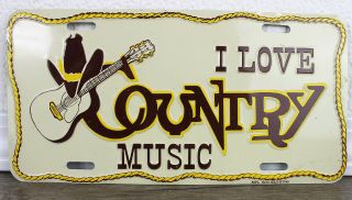 Vintage Novelty License Plate “i Love Country Music” 1980’s