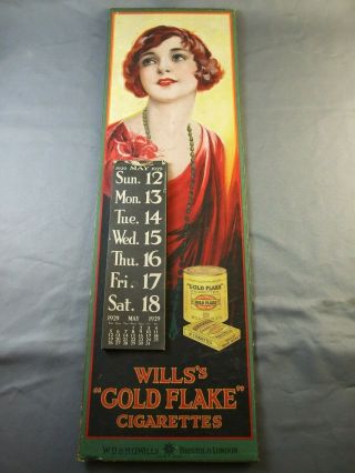 Wills Gold Flake - Showcard - Calendar - 1929 - Calendar - Advertising