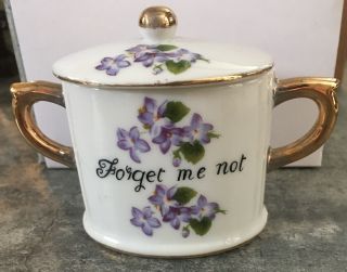 Vintage Forget Me Not Porcelain Trinket Dish W/lid 2 3/4”
