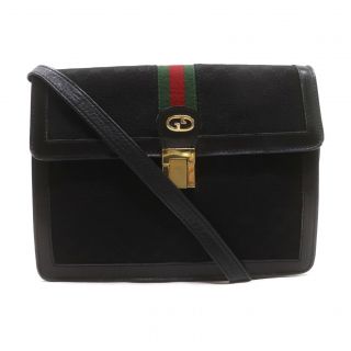 Vintage Gucci Shoulder Bag Black Canvas 1419358