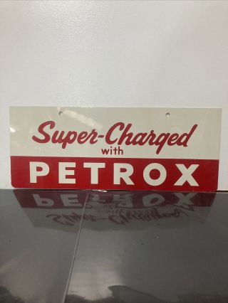 Vintage Metal Sign,  - Charged With Petrox,  Gas Station Sign Texaco Ps24