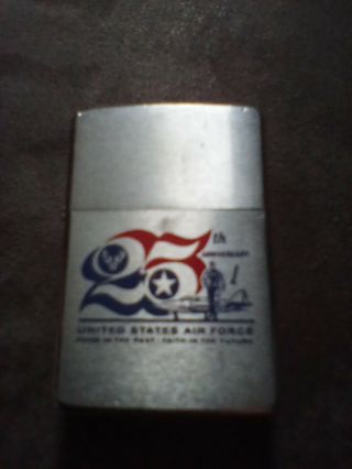 Vintage Zippo 1970s United States Air Force 25th Anniversary Military Lighter