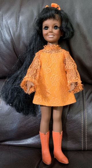 Vintage 1971 Ideal Crissy Grow Hair Doll Movin Groovin Black African American