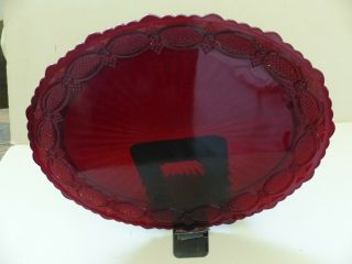 Vintage Avon Ruby Red 1876 Cape Cod Glass Oval 13.  5 " X 10.  5 " Serving Platter