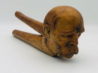 Vintage Antique Hand Carved Old Man Face Folk Art Nutcracker Vladimir Lenin ??