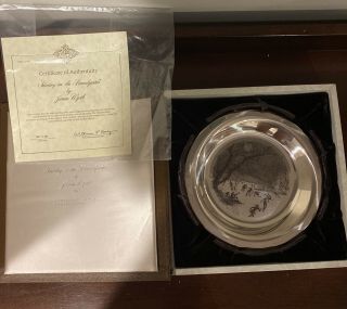 Franklin “skating On The Brandywine” Pure Sterling Silver Collector Plate