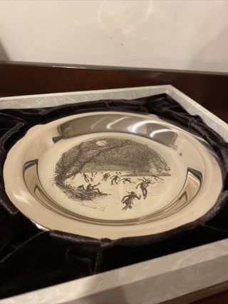 Franklin “Skating On The Brandywine” Pure Sterling Silver Collector Plate 2
