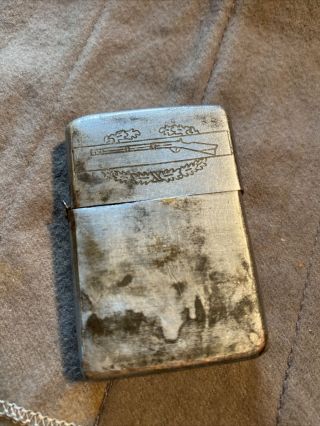 Vintage 1968 Zippo Vietnam Usa Army 1st Bn 27th Inf Wolfhounds 25th Inf Div Gun