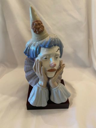 Lladro Sad Jester Clown Head Figurine 5129 Retired 2001 No Box