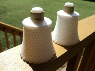 Vintage HOBNAIL White Milk Glass Peg Candle Sconce Votive Cup Holders - - - Set of 2 3