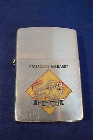 Vintage Zippo lighter 1966 American Embassy KHARTOUM,  SUDAN 2