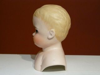Vintage German? Porcelain Bisque Head & Shoulders Boy Doll 5