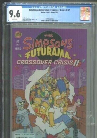 Simpsons Futurama Crossover Crisis Ii Number 1 Cgc Near Plus 9.  6 White