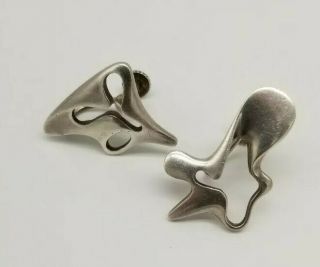 Vintage Georg Jenson Modernist Sterling Silver Earrings Mismatched Pair 118 &119