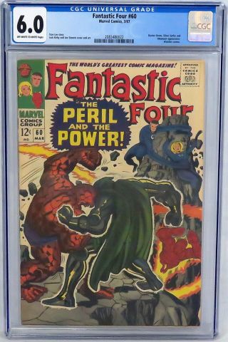 Marvel Comics Fantastic Four 60 Cgc 6.  0 Doom Silver Surfer Inhumans Kirby 1967