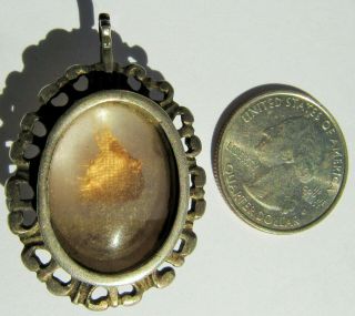 17th Century Double Sided Rock Crystal And Silver Reliquary Pendant W/ Relic