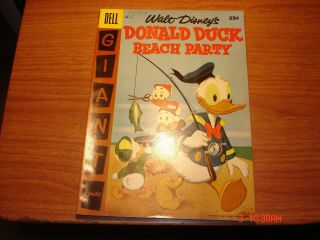 Donald Duck Beach Party 4 Giant 1957 Vf,  8.  5 Beauty Guides $130.  00 Carl Barks