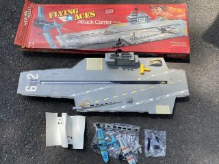 Vintage 1975 Mattel Flying Aces Attack Carrier Flagship Planes Box Instructions