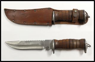 Vintage Us Wwii Eg Waterman Egw Fighting Knife With Scabbard Barely Look