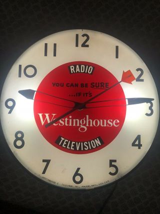 Vintage Westinghouse Radio/television Advertising Sign Clock