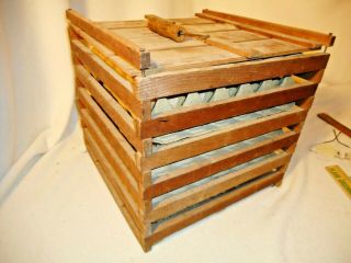Antique Egg Crate - Humpty Dumpty Wood Egg Crate - W/inserts & Eggs