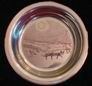 Franklin " Winter Fox " By James Wyeth - 1973 - Solid Silver Collector Plate