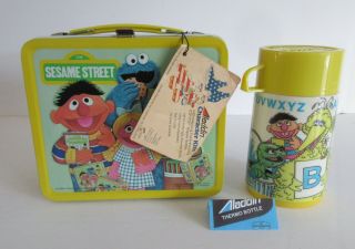 1979 Vintage Sesame Street Lunchbox Thermos Tags Wow