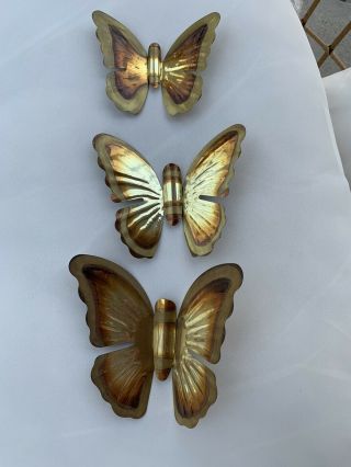 Vintage Home Interior Homco Butterfly Brass Metal Hanging Wall Decor