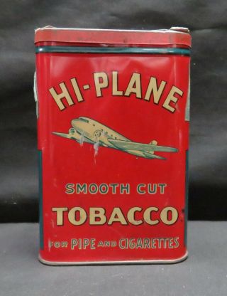 Vintage Hi - Plane Twin Engine Smooth Cut Tobacco Tin,  Empty