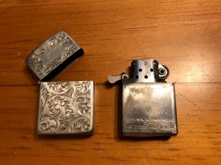 Vintage Sterling Silver 950 Engraved Zippo Lighter Ww2 -