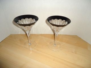 Faberge Grand Duke Black Onyx Martini Glasses,  Pair